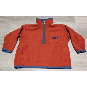 Patagonia Synchilla Orange Half Zip Fleece Pullover Toddler Kids Size XXS 3-4